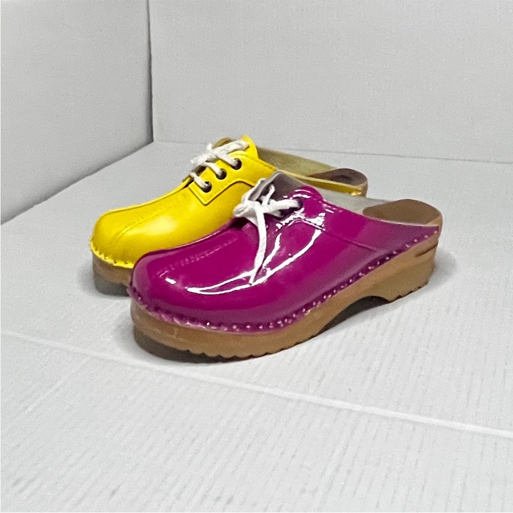 Patent Leather Platform Clogs